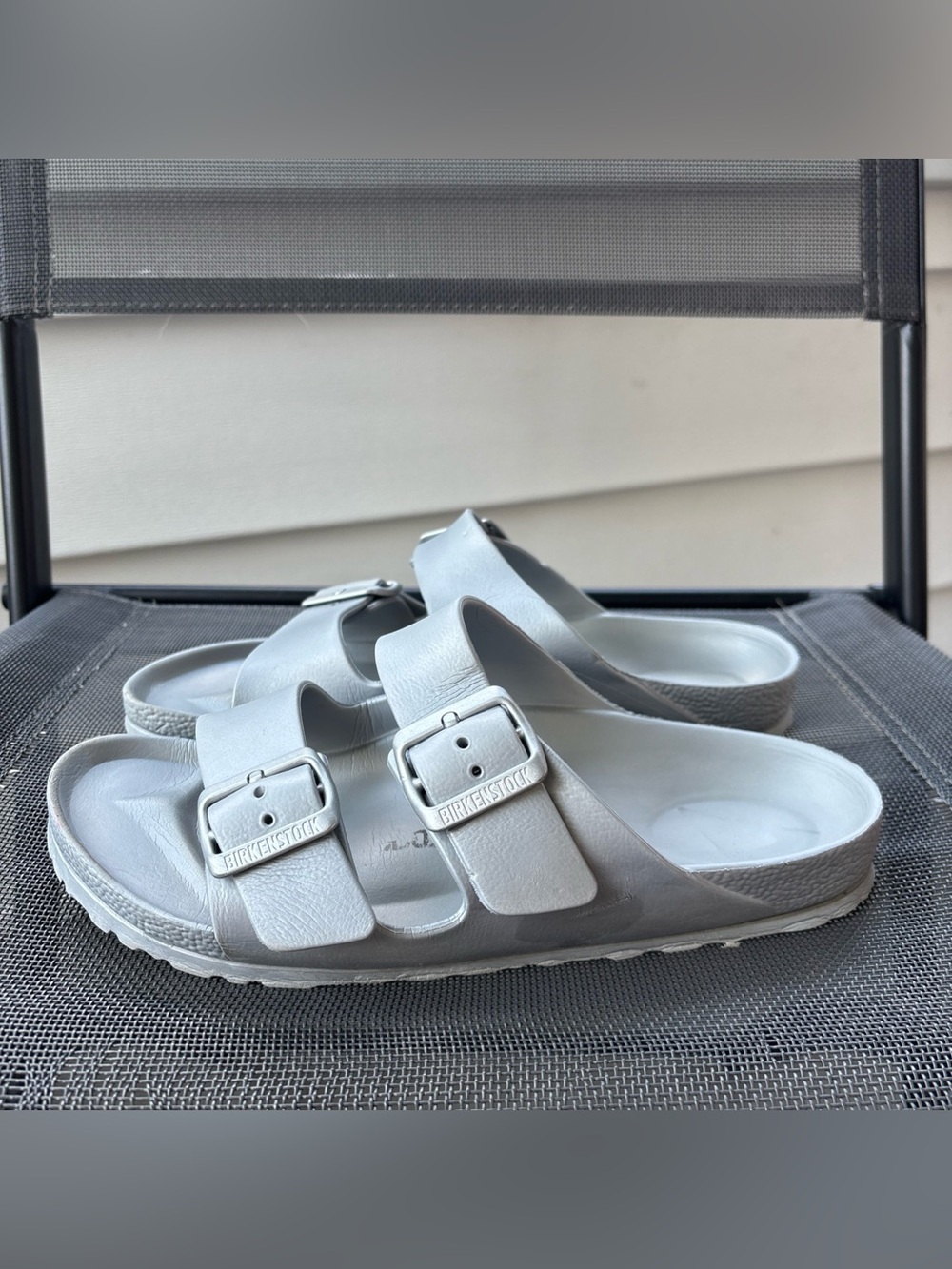Birkenstock Arizona Essentials EVA Sandals Size 6 6.5 37 Silver Gray